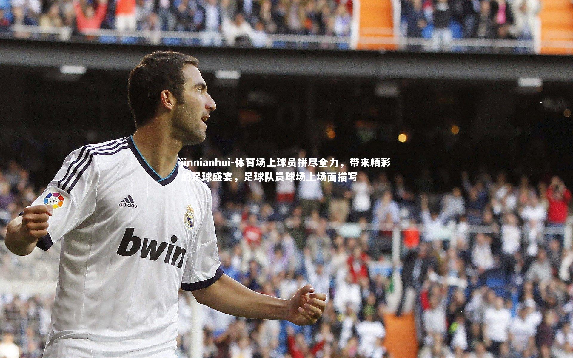 体育场上球员拼尽全力，带来精彩的足球盛宴，足球队员球场上场面描写